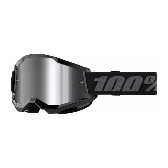 100% MX Goggles Strata 2 Black Silver Mirror